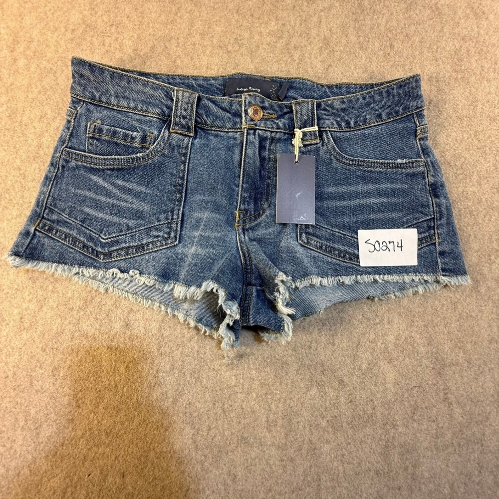 Indigo Rising Womens Blue Denim Cut‎ Off Shorts Raw Hem Size 3 New NWT